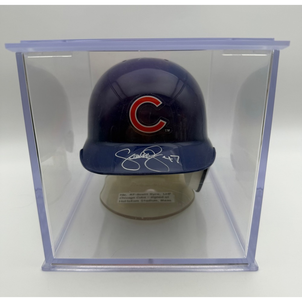 Scott Eyre Autographed Chicago Cubs Riddell Mini Batting Helmet Signed Mesa